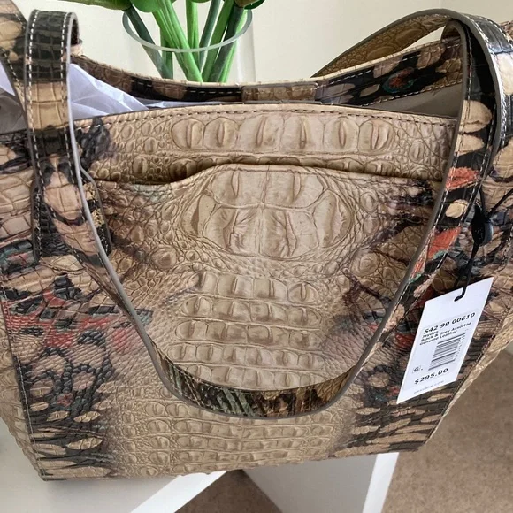 Brahmin Gold and Brown Textured Tote - Picture 3 of 3